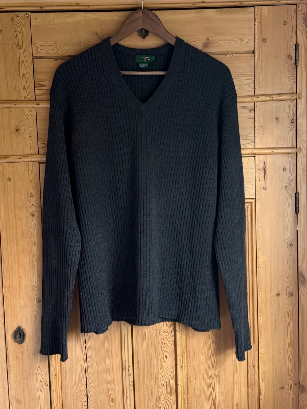Vintage J. Crew Men's  V-Neck Ribbed Sweater